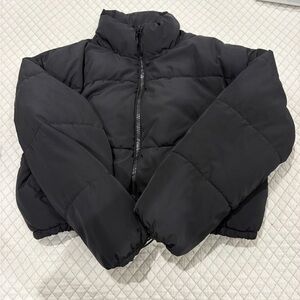 H&M Black Cropped Puffer Jacket